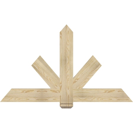Ekena Millwork Kennewick Rough Sawn Timber Gable Bracket, Douglas Fir, 60"W x 35"H x 2"D x 6"F, 14/12 Pitch GBW060X35X0206KEN00RDF